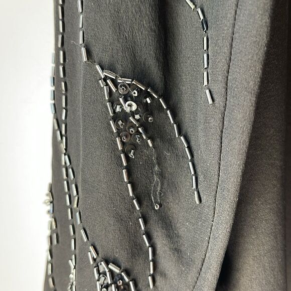 Vintage Silk CC Courtenay Blouse Sequin Beaded Blouse Black Medium - Picture 11 of 11